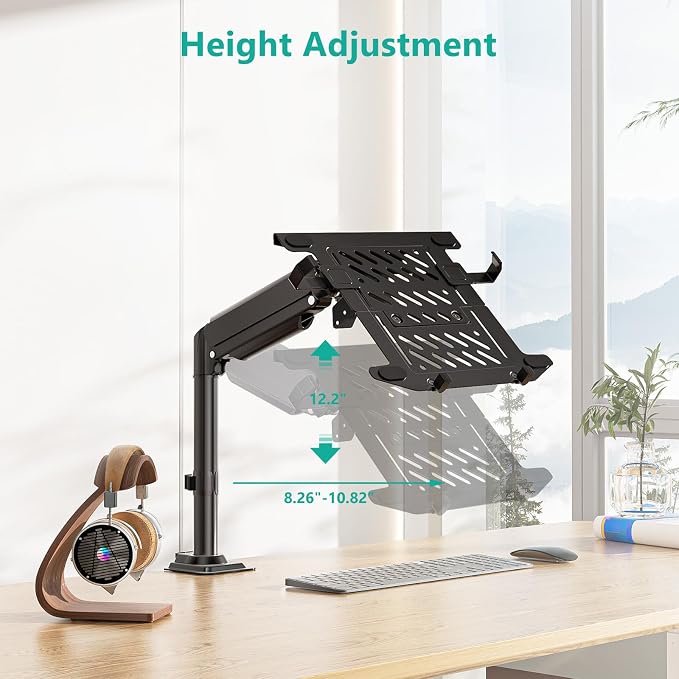 WALI Laptop Tray Desk Mount, Laptop Arm Mount Fits 10-15.6 Inch Notebook - Image 5
