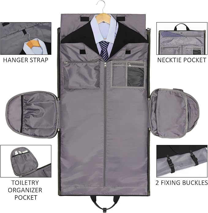 Convertible Garment Bag with Shoulder Strap, Modoker Carry on Garment Duffel Bag - Image 7
