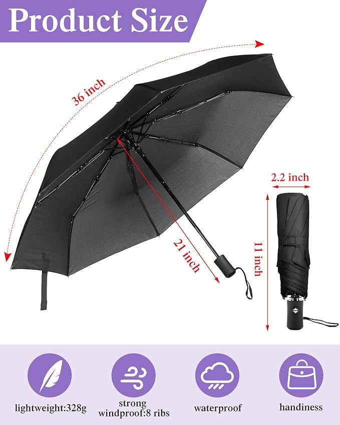 Yahenda 4 Pack Windproof Travel Umbrellas Bulk Automatic Open and Close - Image 2