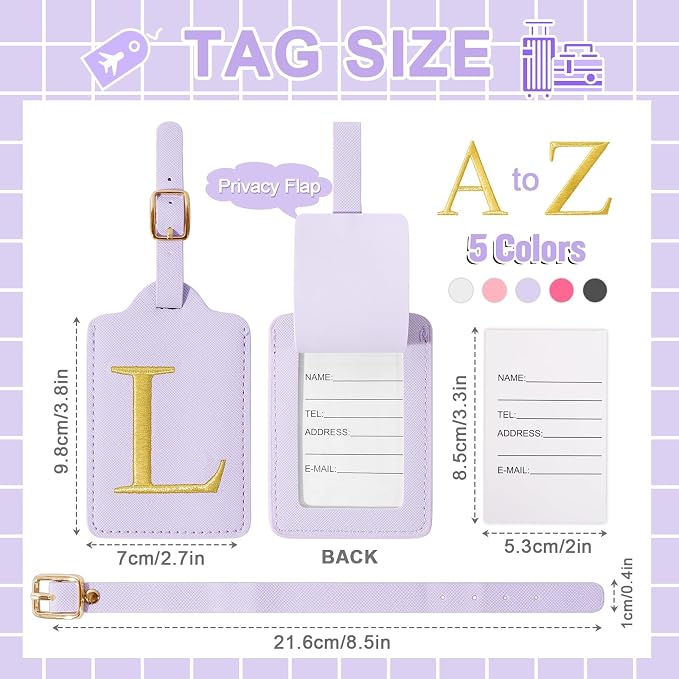 Personalized Initial Luggage Tags - Image 2