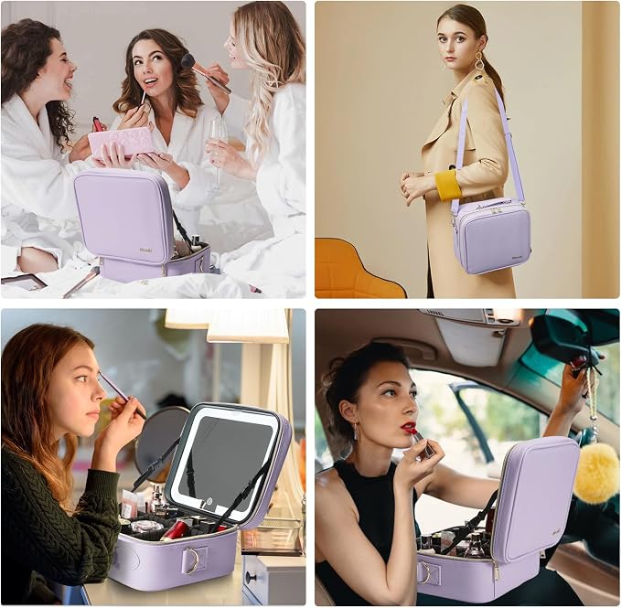 Mocado Travel Makeup Bag with LED Lighted Mirror, Travel Makeup Organizer - Image 7