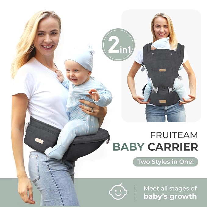 FRUITEAM Baby Carrier Newborn to Toddler, 6-in-1 Ergonomic & Adjustable Baby - Image 2