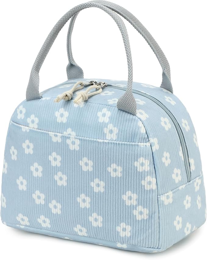 Bluboon Lunch Bag for Women Men Cute Corduroy Lunch Tote Bags Reusable by BLUBOON