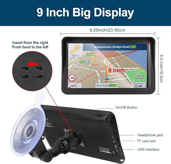Car GPS Navigation, 2025 Map 9 inch Touch Screen Car GPS Navigation System - Image 8