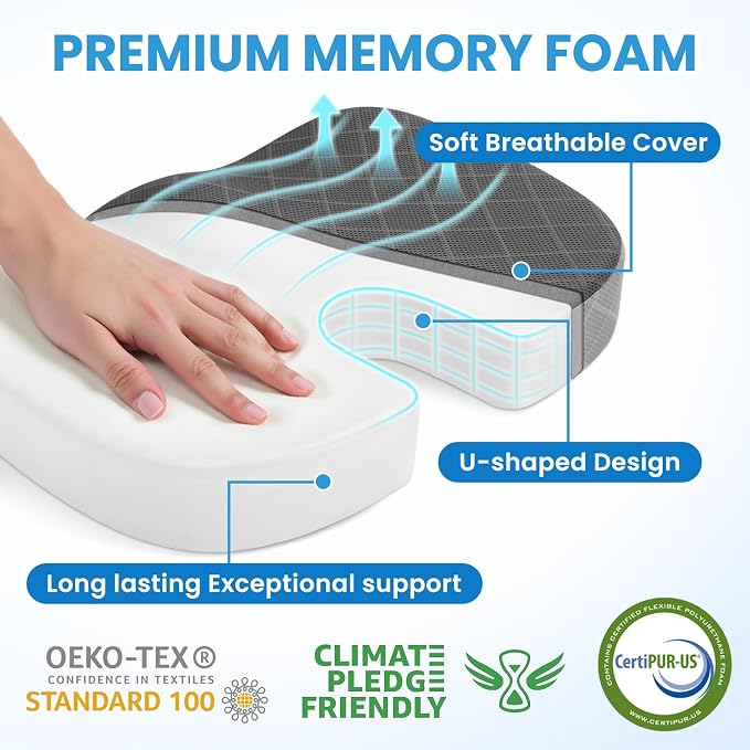 TushGuard Office/Car Seat Cushion, Non-Slip Sciatica & Back Coccyx Tailbone - Image 4
