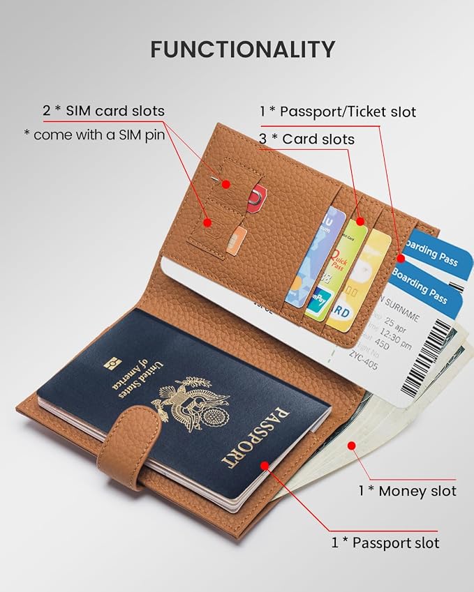 RFID Passport Holder Travel Wallet Compact - Image 2