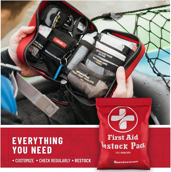 Surviveware 110 Pcs Waterproof Premium Survival First Aid Kit - Image 4