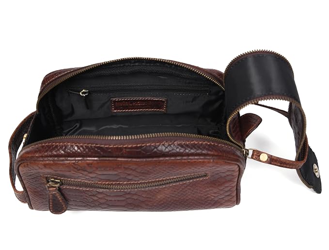 10" Premium Leather Toiletry Travel Pouch - Image 3