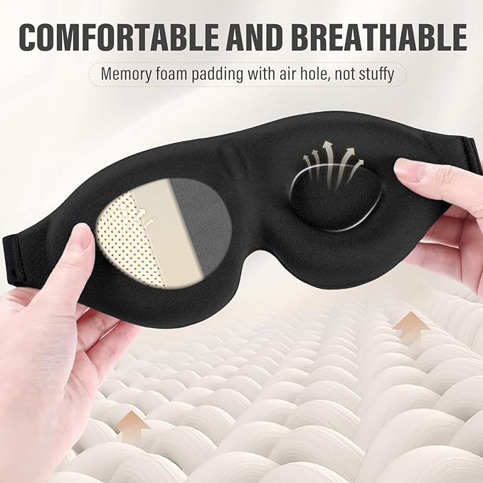 YIVIEW Sleep Mask for Side Sleeper, Complete Light Blocking 3D Sleeping Eye Mask - Image 5