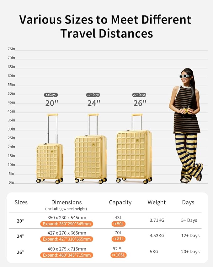 aji Expandable Top Opening 24 Inch Checked Luggage - Image 11