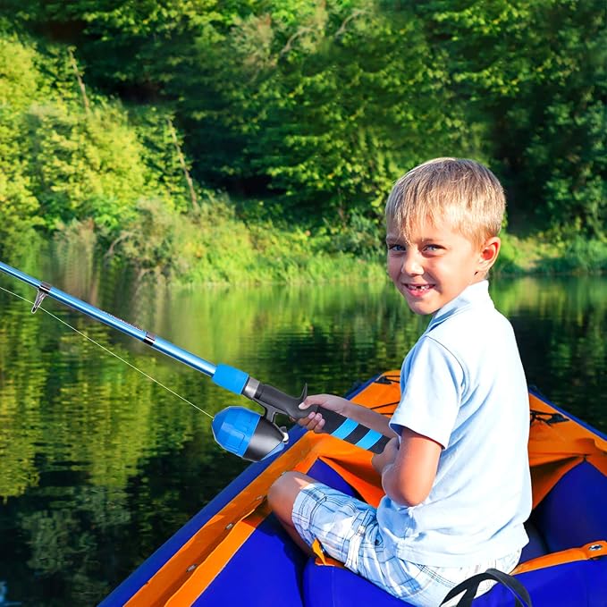 PLUSINNO Kids Fishing Pole, Portable Telescopic Fishing Rod and Reel Combo Kit - - Image 6
