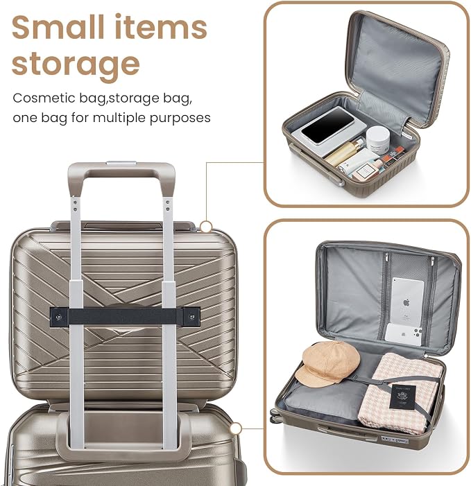 Campfun Luggage 4 Piece Sets, Expandable Carry On Luggage Set Hardshell PP - Image 4