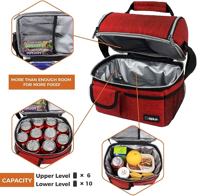 opux Lunch Bag Women Insulated, Adult Lunch Box Cooler, Lunch Box - Image 8