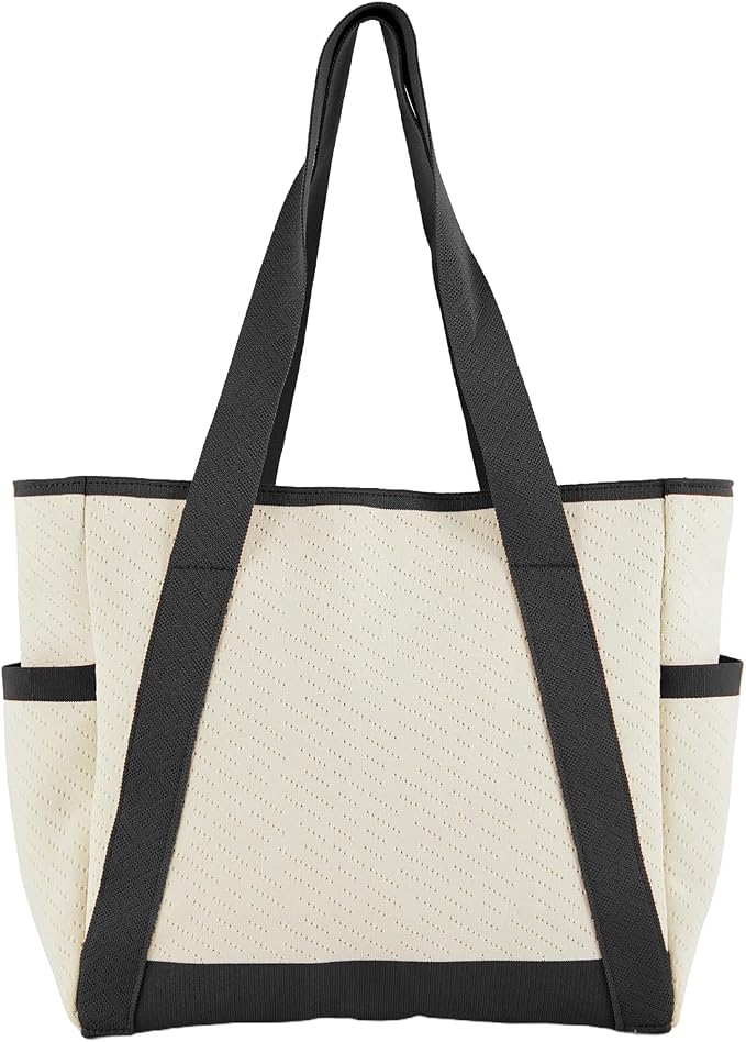 Large Canvas Tote Bag, with Laptop Sleeve and Multiple Pockets by SNOWLION