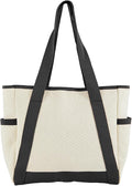 Large Canvas Tote Bag, with Laptop Sleeve and Multiple Pockets by SNOWLION