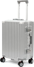 24 Inch Luggage With Spinner Wheels, Aluminum Frame Zipperless Suitcase by VentureVault