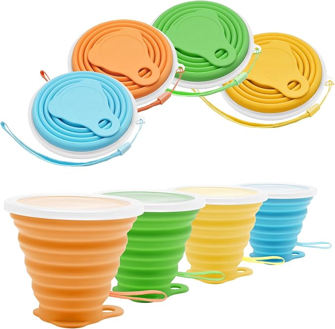 Litoexpe 4 Pack Silicone Collapsible Travel Cup Portable Folding Camping Cup by PRATICALPRODUCTS