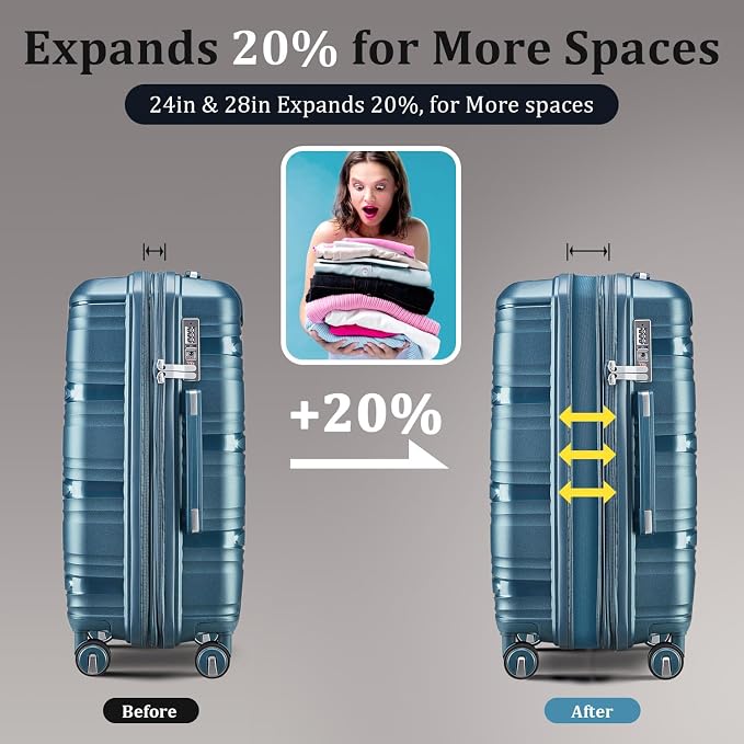 4-Piece Expandable Hardshell Luggage Set - Image 2