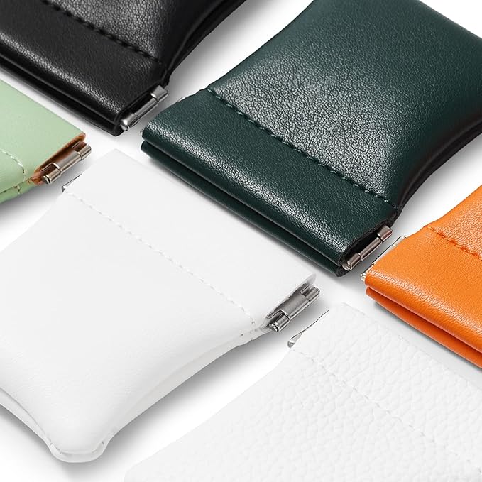 2 Pack PU Leather Slim Engagement Wedding Ring Pouch Leather Jewelry Pouch - Image 6