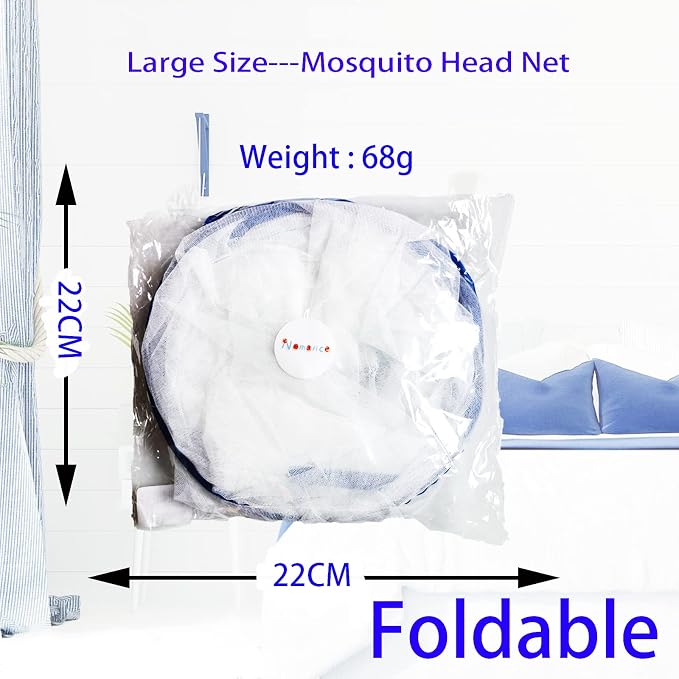 CMINGJ Portable Mosquito Head Net Foldable Pop-Up Travel Essentials Mosquito Net - Image 4