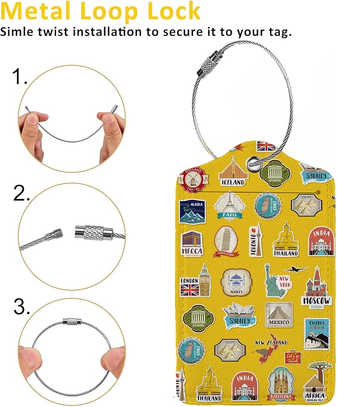 Travel Stamps Collection 2-Pack Luggage Tags - Image 3