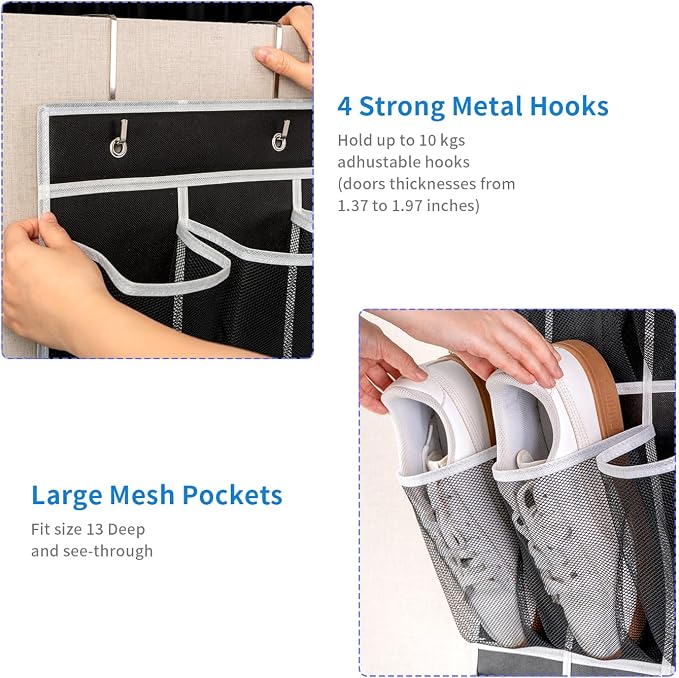 35 Pockets Over the Door Shoe Organizer, Hanging Shoe Organizer - Image 6
