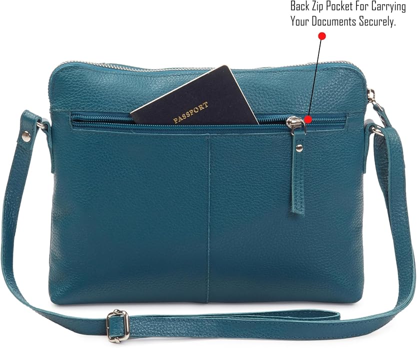 Wise Owl Accessories Small Soft Pebbled Real Leather Crossbody Handbags Purses - Image 4