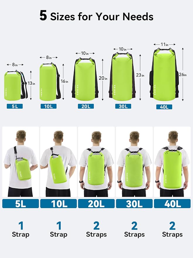 HEETA Waterproof Dry Bag for Women Men 5L/10L/20L/30L/40L Roll Top Lightweight - Image 2