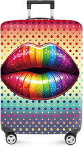 ANNA QUEEN Pop Art Rainbow Lips Luggage Cover, Colorful Suitcase Protector by ANNAQUEEN