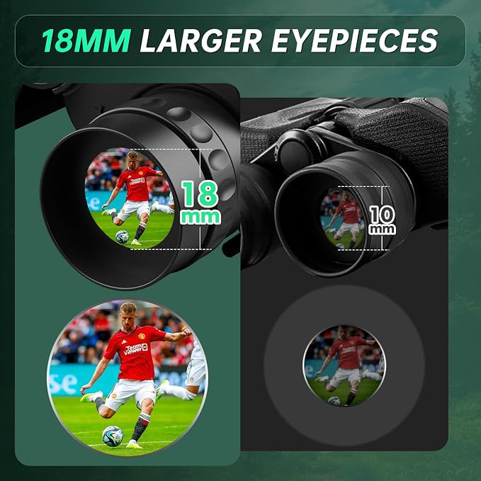 10-30x25 Compact Binoculars for Adults & Kids: Wozel Large Eyepiece Waterproof - Image 2