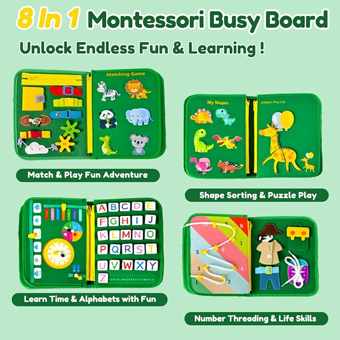 Qizfun Busy Board Book Montessori Toys - Image 3