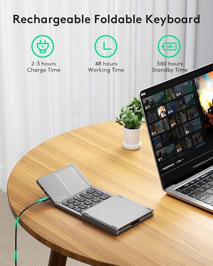 Samsers Multi-Device Foldable Bluetooth Keyboard - Image 5
