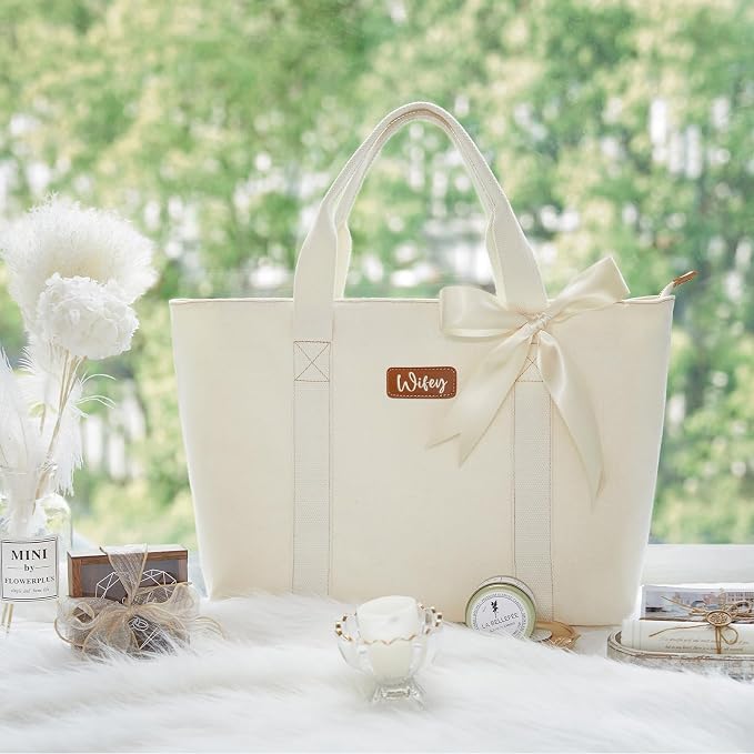 AW BRIDAL Monogram Canvas Tote Bag - Image 6