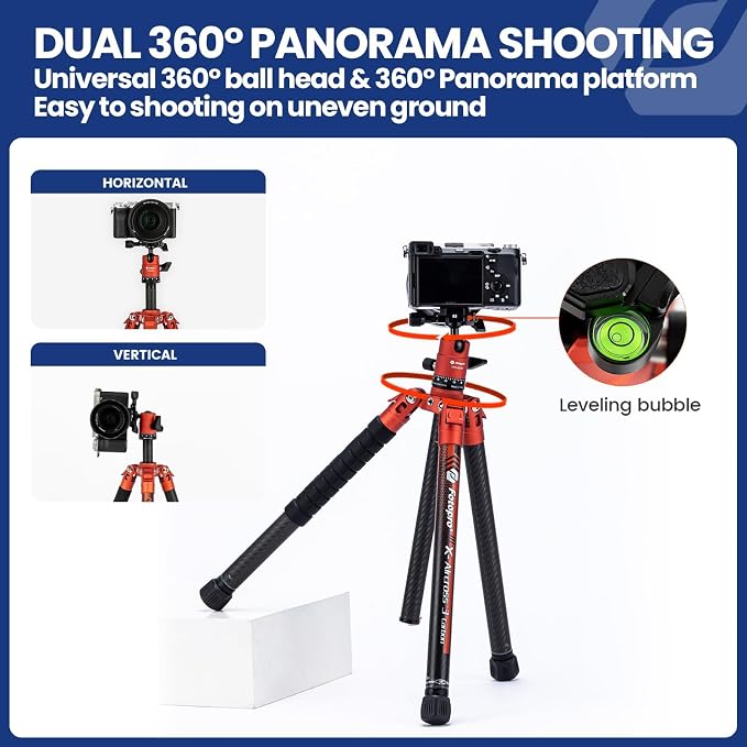Fotopro 62 Inch Carbon Fiber Tripod - Image 4