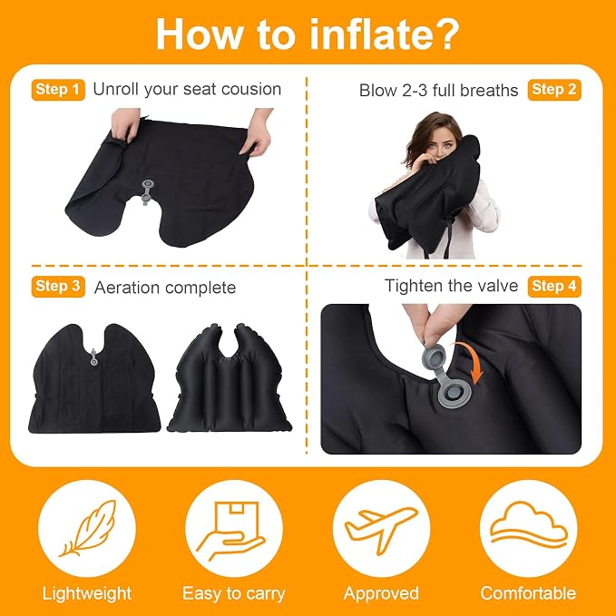DAWNTREES Inflatable Seat Cushion, Lightweight, Waterproof, Suitable - Image 3