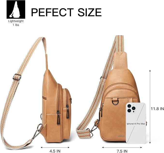 7L Sling Bag for Women Men Leather Small Sling Backpack Daypack Anti Theft - Image 5
