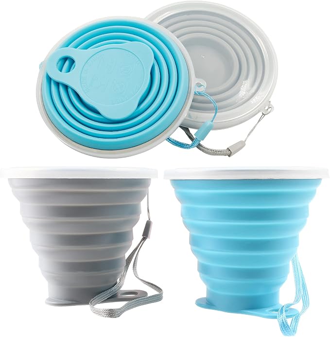 Litoexpe 2 Pack Silicone Collapsible Travel Cup Portable Folding Camping Cup by PRATICALPRODUCTS