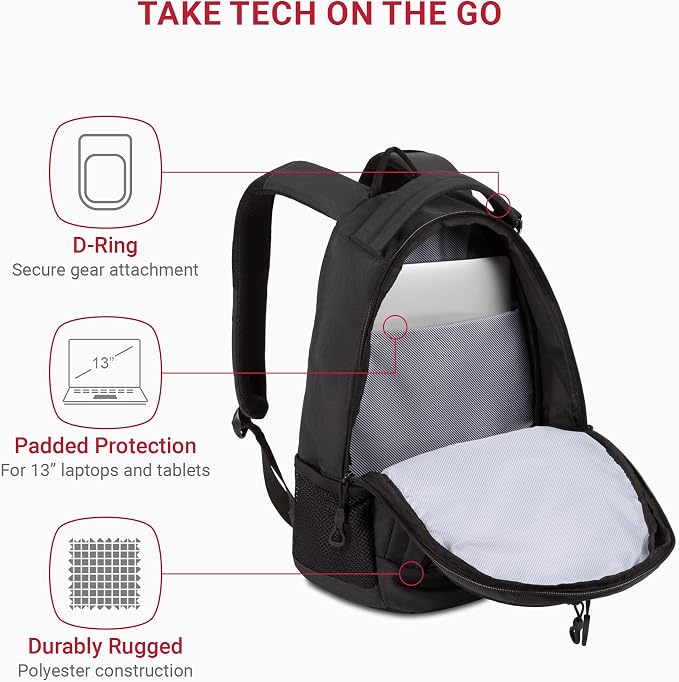 SwissGear 1186 Bungee Backpack, 17.75 inch - Image 2