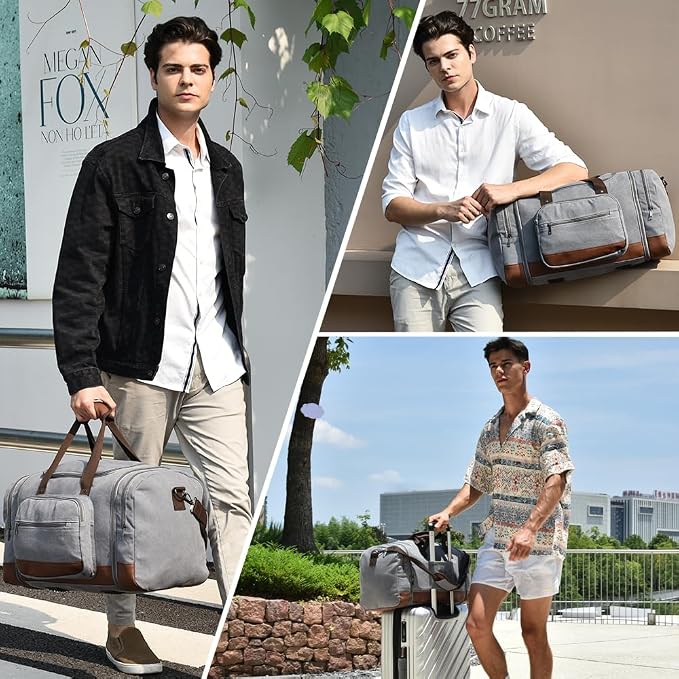 Dimayar Expandable Duffle Bag for Men, 50L Large-Capacity Weekender, - Image 2