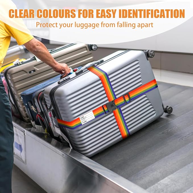 BILIONE Luggage Straps 88 inch Adjustable Suitcase Belt, Lockable Against - Image 4