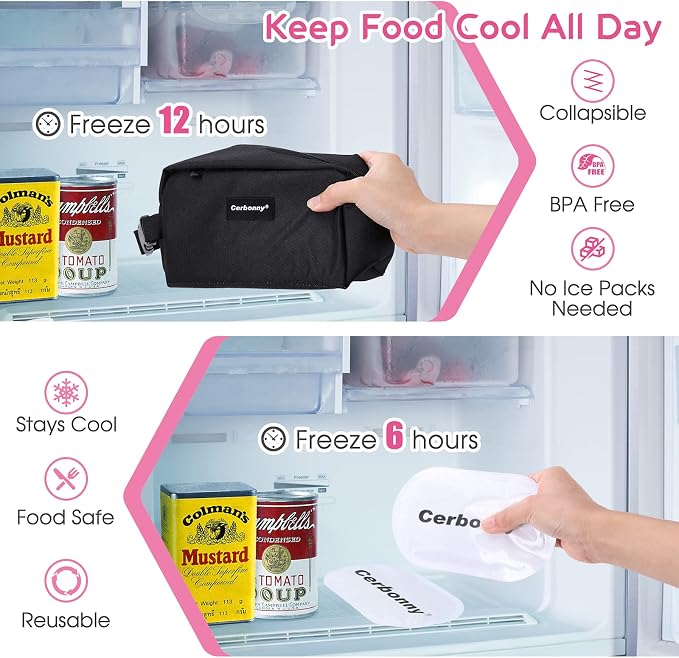 Freezable Lunch Bag, Freezable Snack Bag, Mini Cooler Bag - Image 4