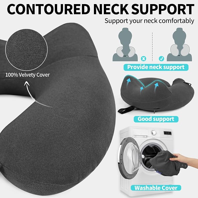 2 Pack Inflatable Travel Neck Pillows - Image 4