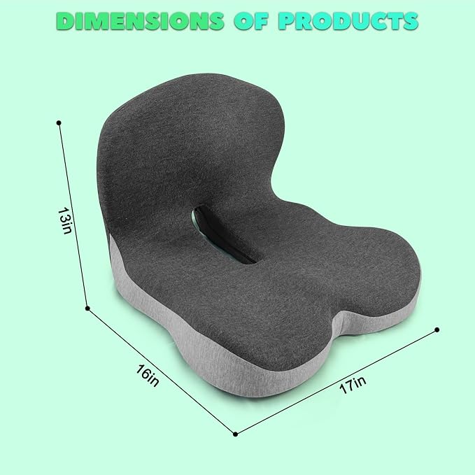 Buttocks Cushion for Office Chair Memory Foam Seat Pad for Butt Support - Image 4
