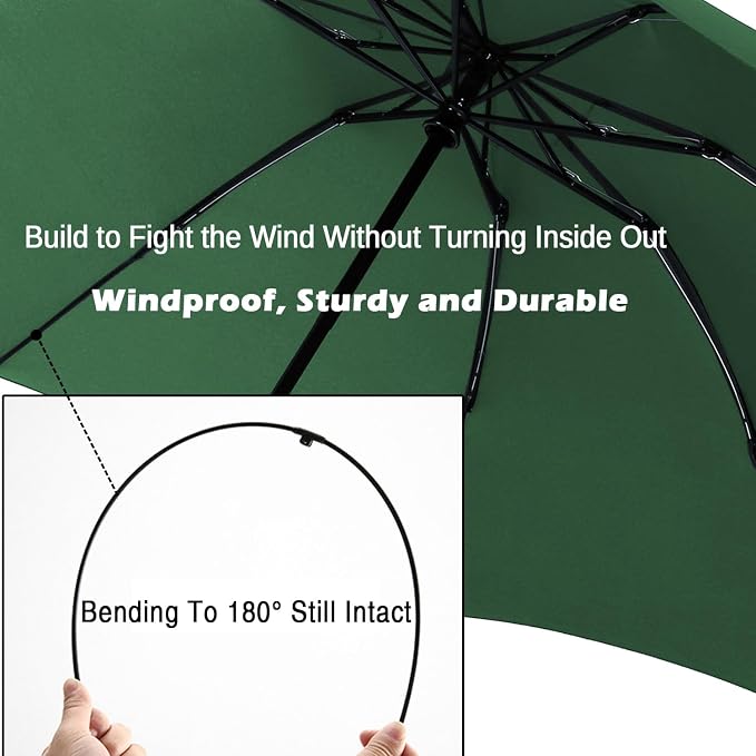 LANBRELLA Compact Reverse Folding Umbrella Auto Windproof Travel Umbrella - Image 4