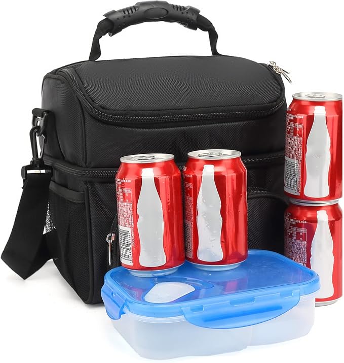 FlowFly Double Layer Cooler Insulated Lunch Bag Adult Lunch Box Large Tote Bag - Image 8
