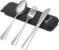 4 Picec Travel Utensils Camping utensils Travel Silverware Set by Ansukow