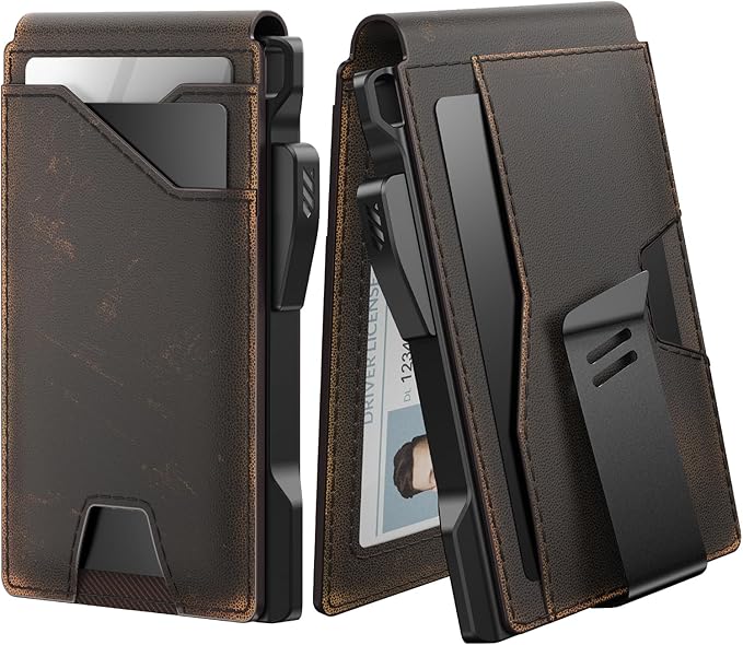 typecase Tactical Wallet for Men Card Holder: Pop Up Card Case, Full Grain by typecase