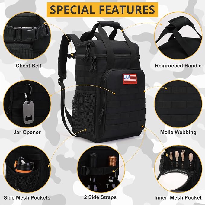 Tactical Backpack Cooler, Lunch Backpack - Image 7