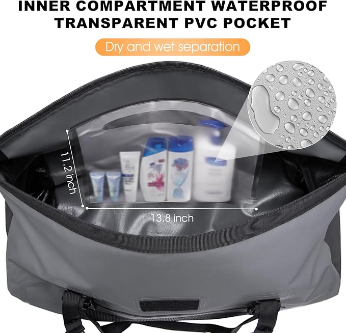 Waterproof Dry Bag, 30L Roll-top Motorcycle Tail Bag - Image 5