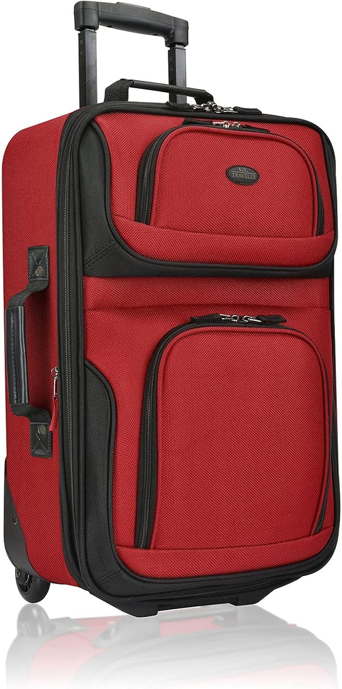 U.S. Traveler Lightweight Rolling 20" Carry On Luggage Softside Suitcase by USTraveler